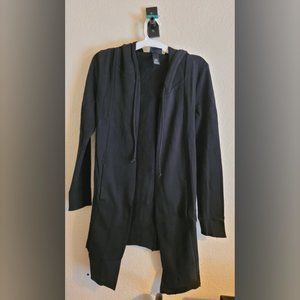 H&M Long Hooded Cardigan Black